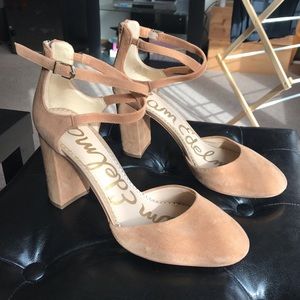 Sam Eldelman suede tan heels